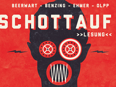 Schottauf Poster bulkheads eyes head illustration mouth poster reading red schottauf silhouette strange weird