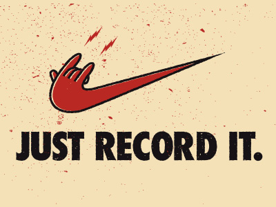 Just record it. heavy metal indie music record rock studio swoosh vector