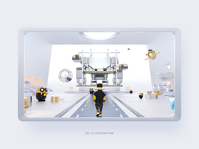 Equipment library 3d c4d illustration story ui