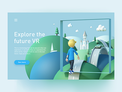 Future VR 3d future green ui vr web