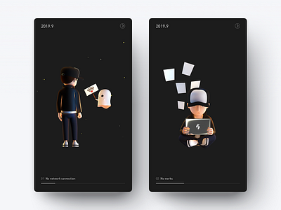 Blank pages_1 3d app blank page c4d dark empty mobile ui