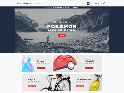 Pokemart Dribbble ecommerce pokemart pokemon store video games webdesign website