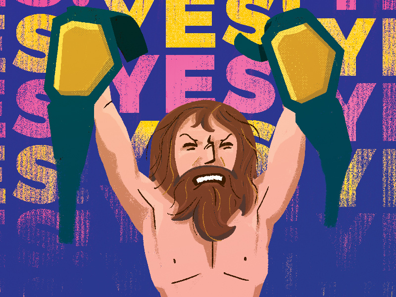 Yes! the yes movement yes wwf wwe wrestling wrestlemania illustration bryan danielson daniel bryan