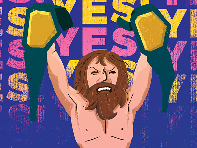 Yes! bryan danielson daniel bryan illustration the yes movement wrestlemania wrestling wwe wwf yes