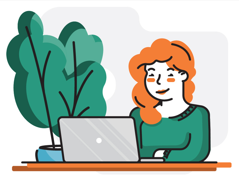Portrait woman plant laptop red girl portrait spiceworks
