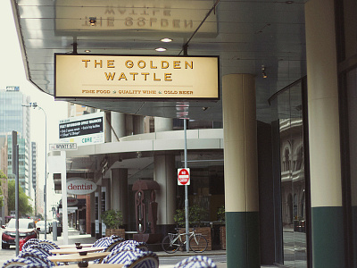 The Golden Wattle Signage branding graphc identity design lightbox pub signage