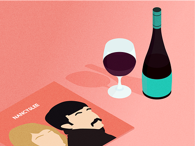 Summer Wine illustration lee hazelwood nancy sinatra record cover summer vector wine
