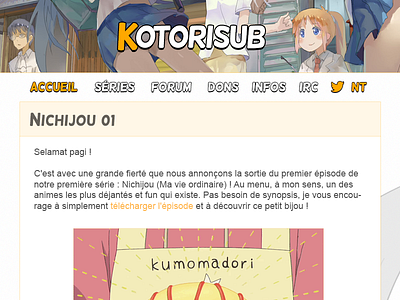Simple redesign anime fansub redesign website