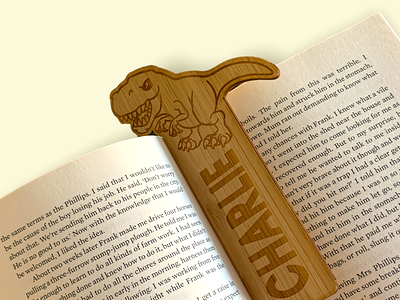 Personalised Wooden Tyrannosaurus Rex Bookmark