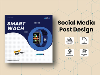 Smart Wach Social Media Post Design branding design graphic design illustration logo post design social social media post design