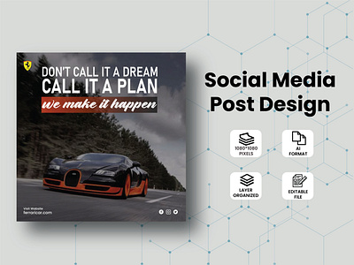 Car Social Media Post Design branding design graphic design illustration post design social social media post design