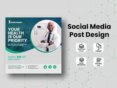 Health Social Media Post Design branding design graphic design illustration logo post design social social media post design