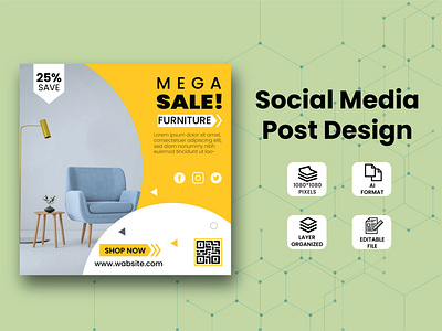 Furniture Sale Social Media Post Design branding design graphic design illustration post design social social media post design