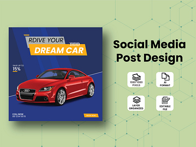 Car Social Media Post Design branding design graphic design illustration post design social social media post design