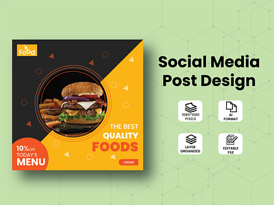 Food Social Media Post Design branding design graphic design illustration post design social social media post design