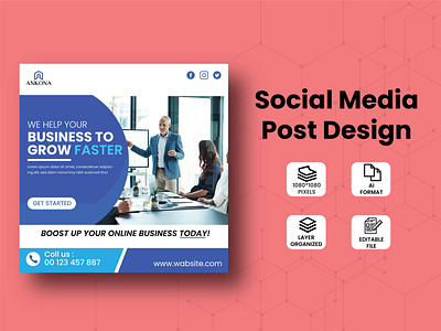Business Social Media Post Design branding design graphic design illustration post design social media post design