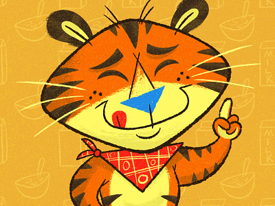 Tony the Tiger cereal illustration ipad pro mascot procreate retro tiger