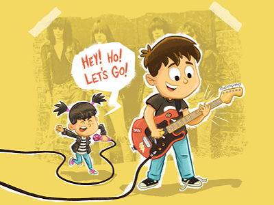 Sibling Band band illustration kidlit kids procreate punk ramones rock