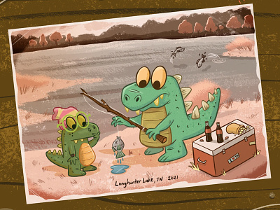 Fishing Trip childrens book childrens illustration dinosaur fish fishing illustration ipadpro kidlit monsters photograph