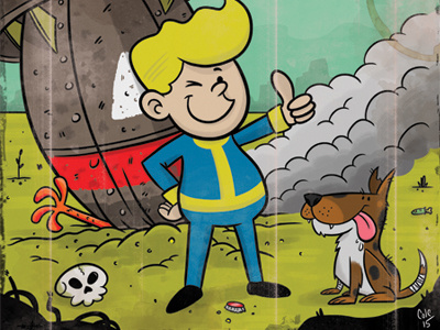 Welcome Home dogmeat fallout fallout4 illustration pipboy vaultboy videogames