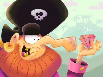 Treasure Hunt childrens book illustration ipad pro kids book kids lit art pirate pirates procreate