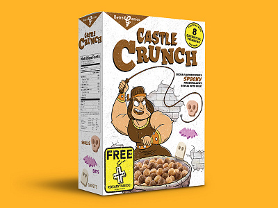 Castle Crunch castlevania cereal cereal box illustration nes nes classic nintendo package design retro