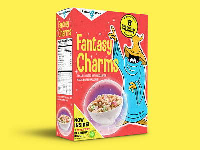 Fantasy Charms cereal cereal box final fantasy illustration nes nes classic nintendo package design retro