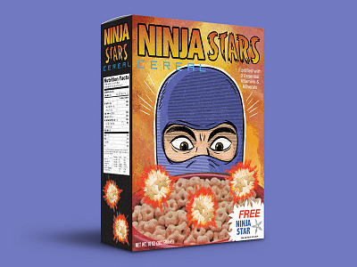 Ninja Stars Cereal cereal cereal box illustration nes nes classic ninja gaiden nintendo package design retro