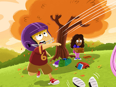 Intercepted! chameleon childrens book fall football illustration kid lit kids