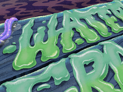 Watery Grave custom type halloween hand lettering illustration ipad pro lettering