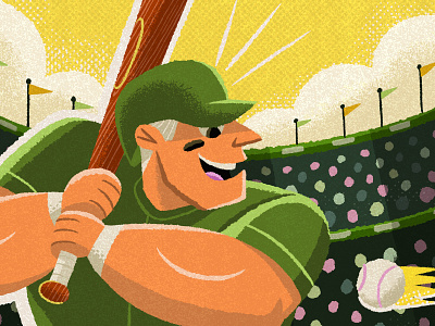 Opening Day! baseball character concept illustration ipad pro kidlitart kids kidsbook procreate retro
