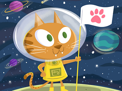Space Cat cats characterdesign illustration ipad pro kidlitart space