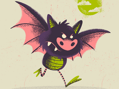 Drawlloween 2019 - Bat Kid bat halloween illustration ipad pro ipadpro kidlitart procreate retro spooky
