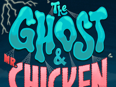 The Ghost & Mr. Chicken chicken don knotts ghost halloween illustration ipad pro lettering retro spooky