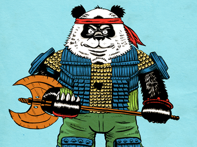 Khan Shot illustration khan panda tmnt