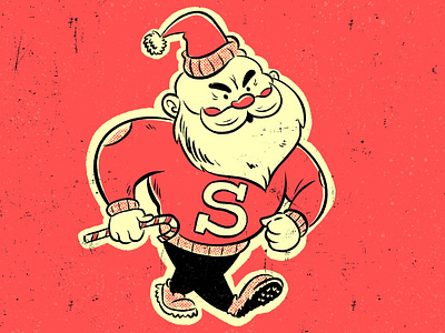 Mascot Santa christmas football illustration ipad pro mascot procreate santa santaclaus