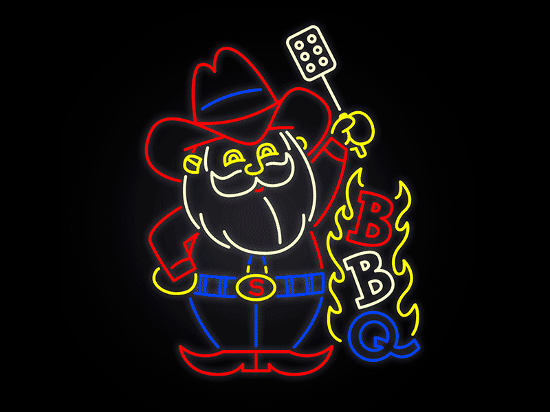 BBQ St. Nick bbq illustration ipadpro neon neon sign procreate retro santa santa claus santaclaus