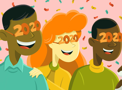 2020! 2020 celebrate diversity dog illustration ipad pro new year party