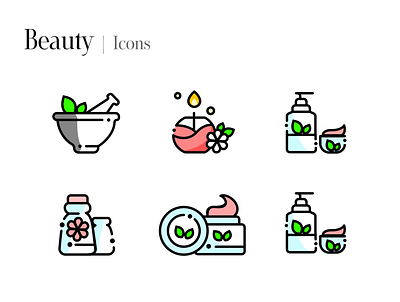 Beauty Icons | Iconography | Light Theme android app beauty beauty app beauty icons branding design graphic design grid herbal icon iconography ios logo motion graphics proportions ui web