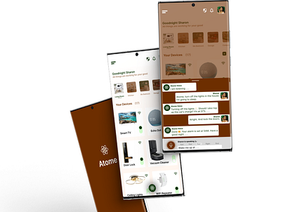 Atome Mobile APP UIUX Design for Smart Home IOT devices android iot mobile app smart smart home ui uiux voice assistant