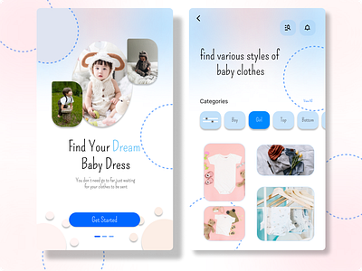 Baby Clothes Mobile Apps apps design figma mobile mobileapps simple simpleapps ui ux web