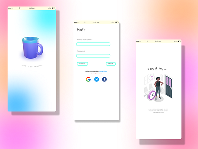 Login Screen Mobile Apps apps cafe caffetaria design easy graphic design mobile simple ui ux web webdesign