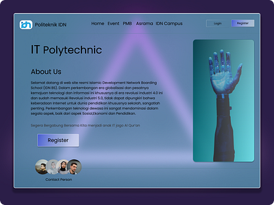 Website Polytechic IDN design figma graphic design illustration mobile simple ui ux web website