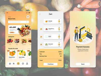 Groceries Apps design figma graphic design illustration mobile simple ui ux