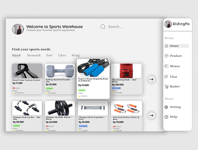 SPORT WAREHOUSE graphic design ui uiux web design