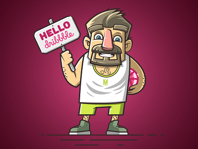First shot character design debut dribbble first shot hello illustration vector