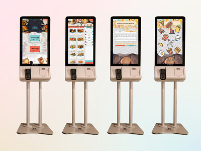 Food Court Web App on an interactive touch screen kiosk app desig app design case study design figma design food cour app graphic design ui ui design web app design web application