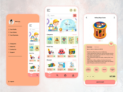 Toy Store App Design app design appdesigner case study experiencedesign figma design figmadesign graphic design ui design uidesign uiux userinterface userinterfacedesign uxdesign