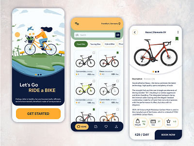 Rent a Bike Application Design app design design figma design graphic design illustration rent app design ui ui design ui ux userinterfacedesign ux design