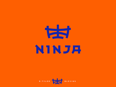NINJA rebrand logo study (not used) blue design logo ninja orange tyler tylerblevins typografy